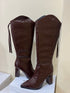 Pointed- Toe Block Heel Long Boots